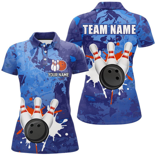 Personalisiertes Bowling-Shirt für Damen | Individuelles Bowling Trikot | Bowling Team Liga Polo Shirt Z204 - Climcat