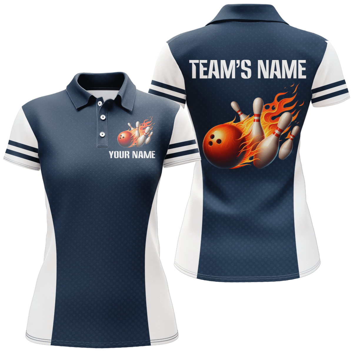 Personalisiertes Bowling-Shirt für Damen | Individuelles Bowling Trikot | Bowling Team Liga Polo Shirt Z213 - Climcat