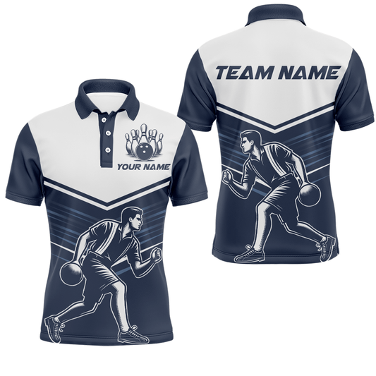 Personalisiertes Bowling-Shirt für Herren - Bowling Trikot für Bowling Team Liga Polo Shirt Z205 - Climcat