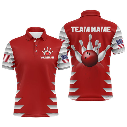 Personalisiertes Bowling-Shirt für Herren - Bowling Trikot für Bowling Team Liga Polo Shirt Z210 - Climcat