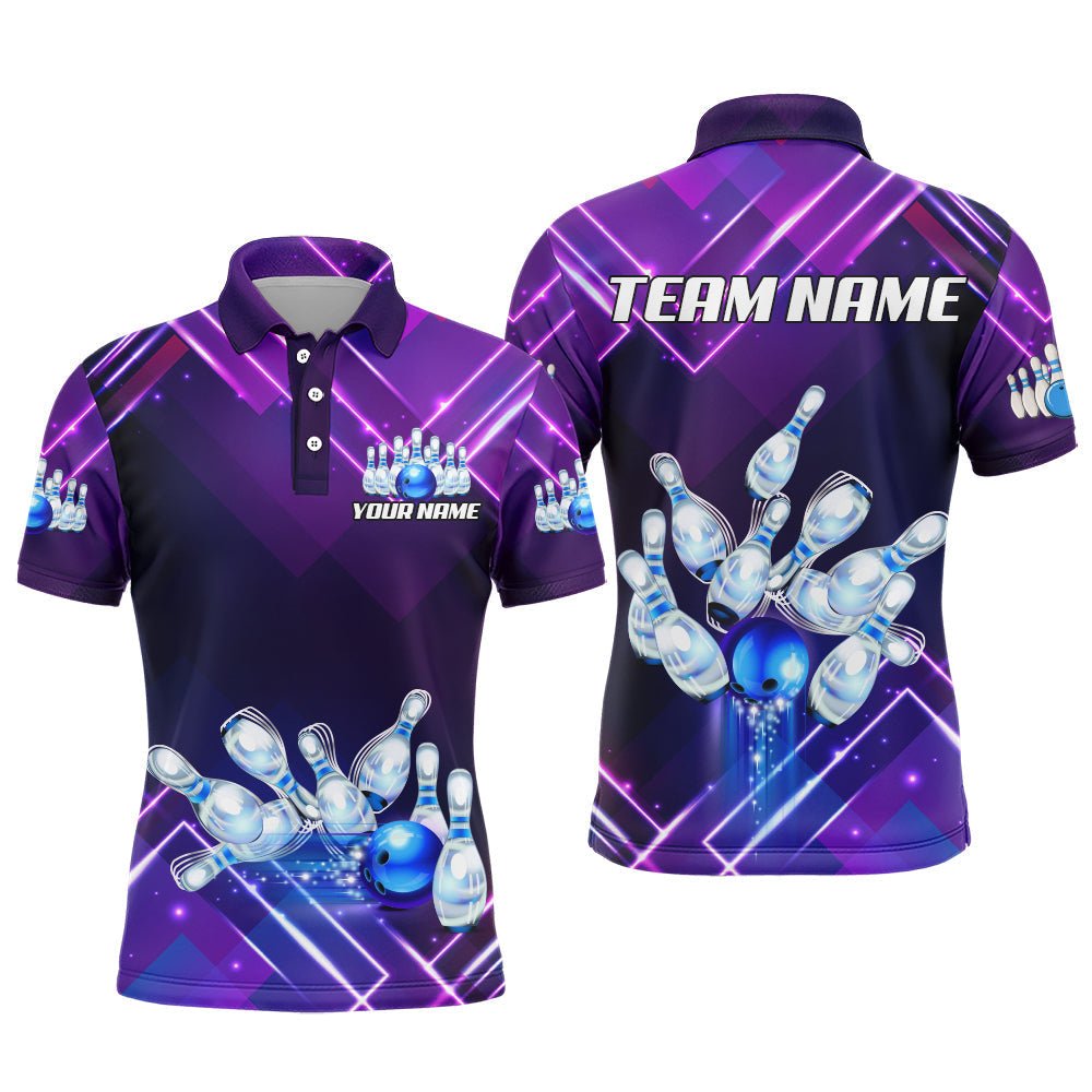 Personalisiertes Bowling-Shirt für Herren - Bowling Trikot für Bowling Team Liga Polo Shirt Z99-3 - Climcat