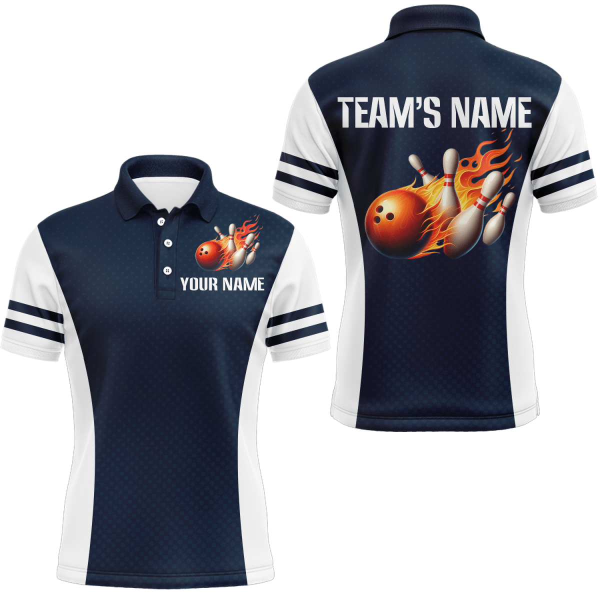 Personalisiertes Bowling-Shirt für Herren | Individuelles Bowling Trikot | Bowling Team Liga Polo Shirt Z213 - Climcat