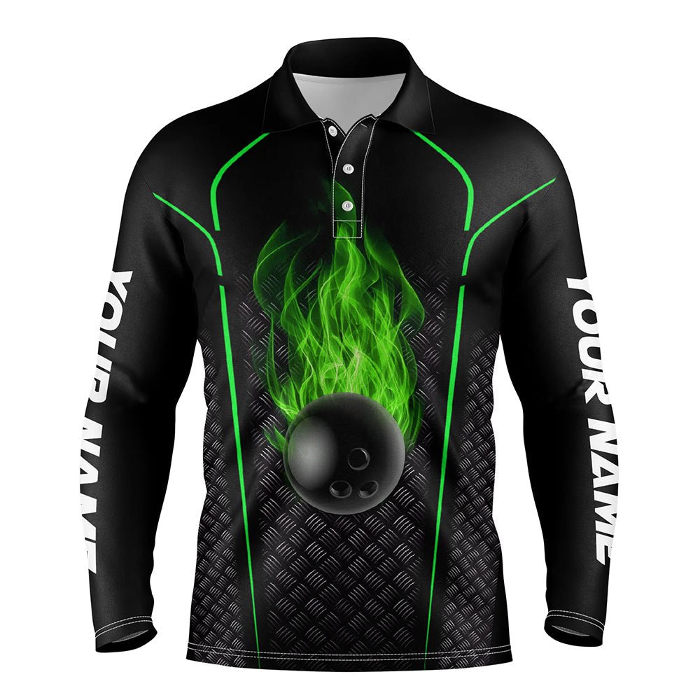 Personalisiertes Bowling-Shirt für Herren | Individuelles Polo Bowling Trikot | 3D Bowling Team Shirt für Herren | Grün Q6770 - Climcat