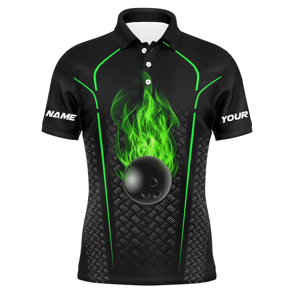 Personalisiertes Bowling-Shirt für Herren | Individuelles Polo Bowling Trikot | 3D Bowling Team Shirt für Herren | Grün Q6770 - Climcat