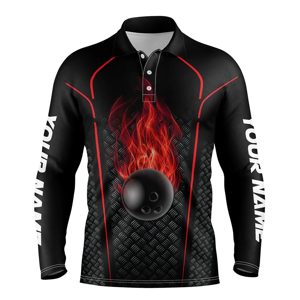 Personalisiertes Bowling-Shirt für Herren | Individuelles Polo Bowling Trikot | 3D Bowling Team Shirt für Herren | Rot Q6769 - Climcat