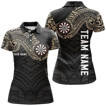 Personalisiertes Champion Tribal Darts Polo Shirt, individuell anpassbares Darts-Shirt für Frauen, Dart Trikots C672 - Climcat