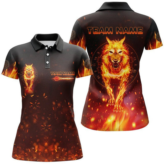 Personalisiertes Damen Darts-Shirt mit Wolf-Motiv, All-Over-Print, Darts-Trikot für Teamspielerin P509 - Climcat