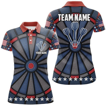 Personalisiertes Dartboard All Over Print Darts Polo Shirt, individuell anpassbare Dart Trikots für Frauen X902 - Climcat