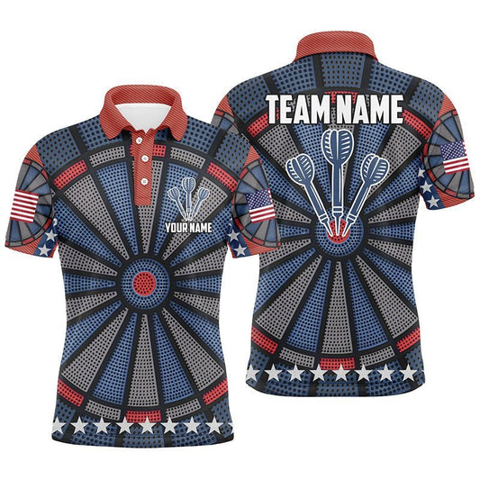 Personalisiertes Dartboard All Over Print Herren Darts Polo Shirt, individuell gestaltete Dart Trikots für Männer S737 - Climcat