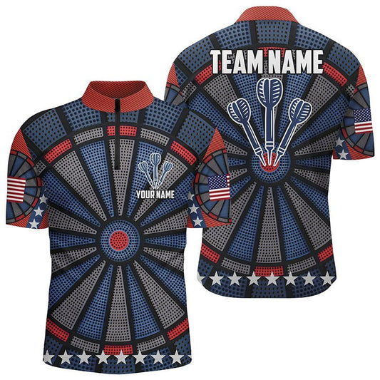 Personalisiertes Dartboard mit All-Over-Print, Dart 1/4 Zip Shirt, individuell anpassbare Dart Trikots für Herren J779 - Climcat