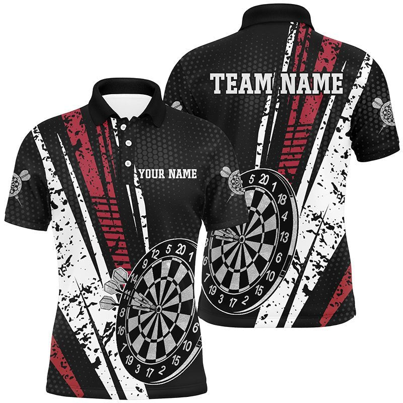 Personalisiertes Darts-Shirt für Herren im Retro-Geometrie-Stil, Herren-Darts-Polo-Shirt, Dart-Trikot O274 - Climcat