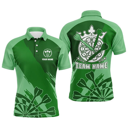 Personalisiertes grünes Herren Darts Polo Shirt, individuell anpassbares cooles Darts Shirt für Männer, Darts Trikot Z343 - Climcat