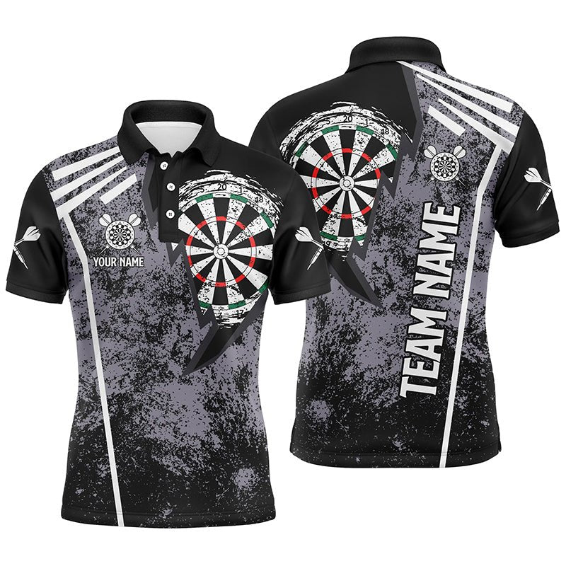 Personalisiertes Grunge Herren Darts Polo Shirt, individuell anpassbares Retro Darts Shirt für Männer, Dart Trikot W616 - Climcat