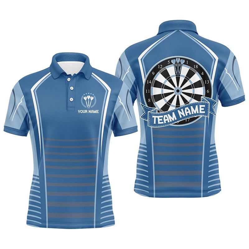 Personalisiertes Herren Polo-Shirt mit blauen Darts, individuell anpassbares Dart-Shirt für Männer, Dart Trikots K739 - Climcat