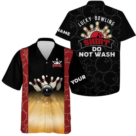 Personalisiertes lustiges Vintage-Bowling-Hawaii-Hemd für Herren, individuelles Glücks-Bowling-Hemd, nicht waschen, Q4579 - Climcat