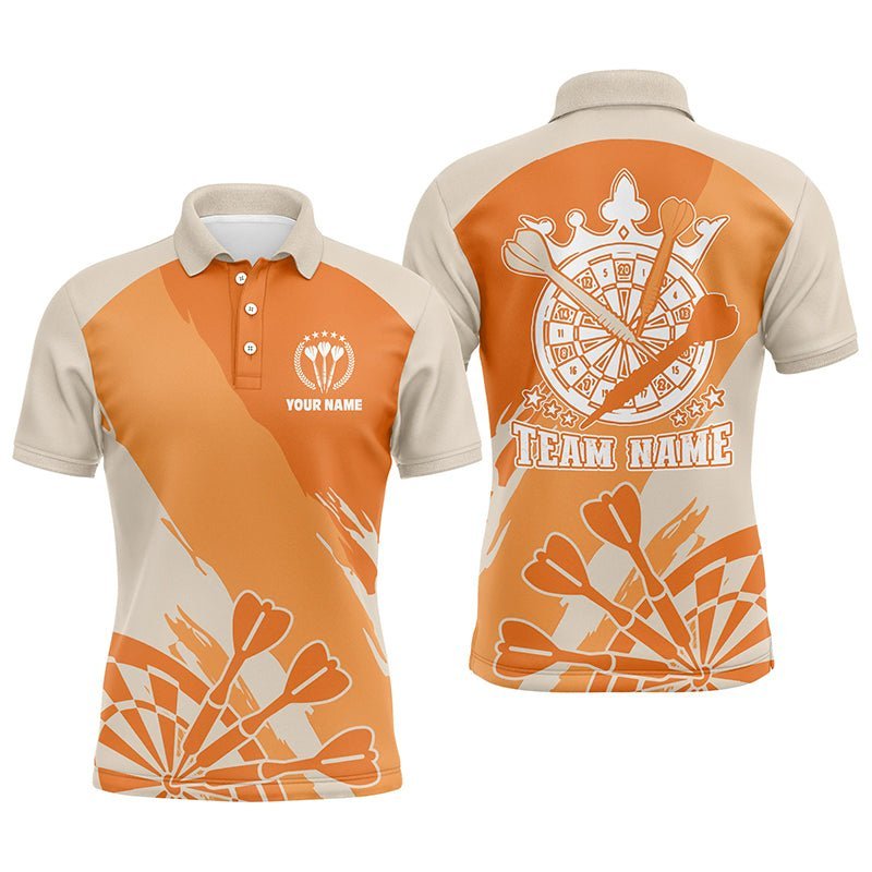Personalisiertes orangefarbenes Herren Darts Polo Shirt, individuell anpassbares cooles Darts Shirt für Männer, Darts Trikot G858 - Climcat