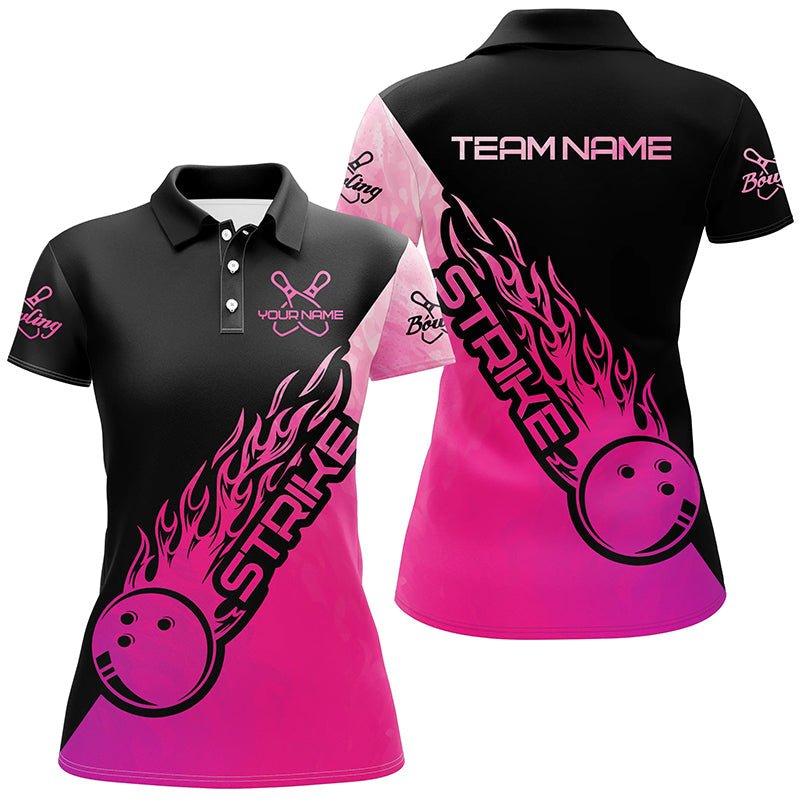 Pink Bowling Polo Shirts für Damen - Personalisierte Bowling Team Shirts - P5239 - Climcat