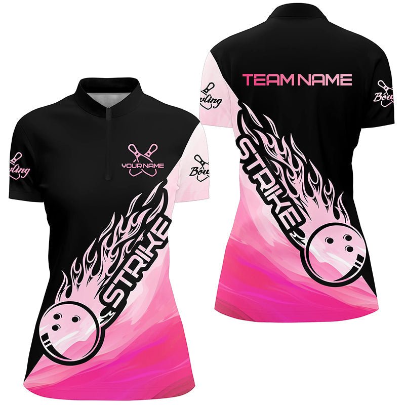 Pink Bowling Polo Shirts für Damen - Personalisierte Bowling Team Shirts - P5241 - Climcat