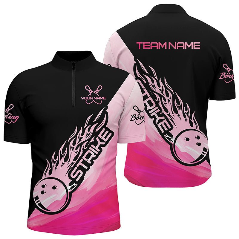 Pink Bowling Polo Shirts für Herren, individuelle Bowling Team Shirts, Bowler Outfit P5241 - Climcat