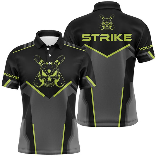 Retro Bowling Polo Shirts für Herren - Personalisierbarer Bowling Team Liga Jersey - Strike Bowling Shirts Q6245 - Climcat