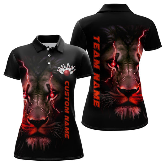 Rote Löwen Personalisierte Damen Bowling Polo Shirts Bowling Liga Shirts Bowling Team Trikots P5359 - Climcat