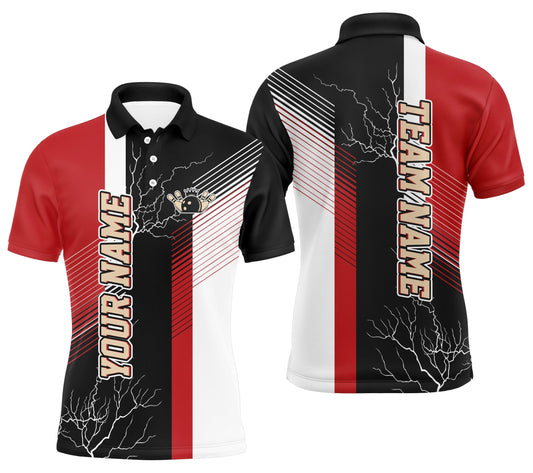 Rote und schwarze Karomuster maßgeschneiderte Bowling-Polo-Shirts für Herren, Team-Bowling-Trikots Q4819 - Climcat