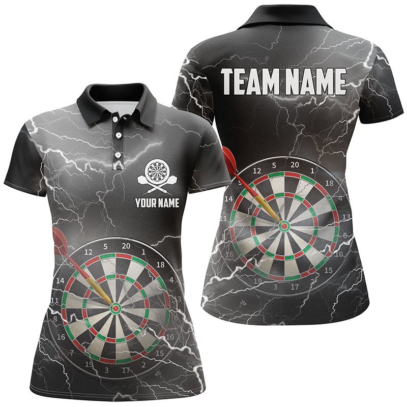 Schwarzes und graues Darts Polo Shirt für Damen mit individuellem Design, Darts Trikot Z89 - Climcat