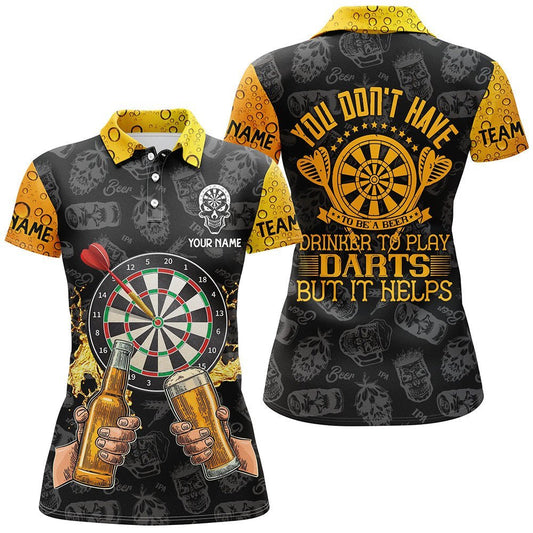 Sie müssen kein Bier-Darts-Polo-Shirt sein - individuell anpassbares Trink-Darts-Trikot für Frauen M87 - Climcat