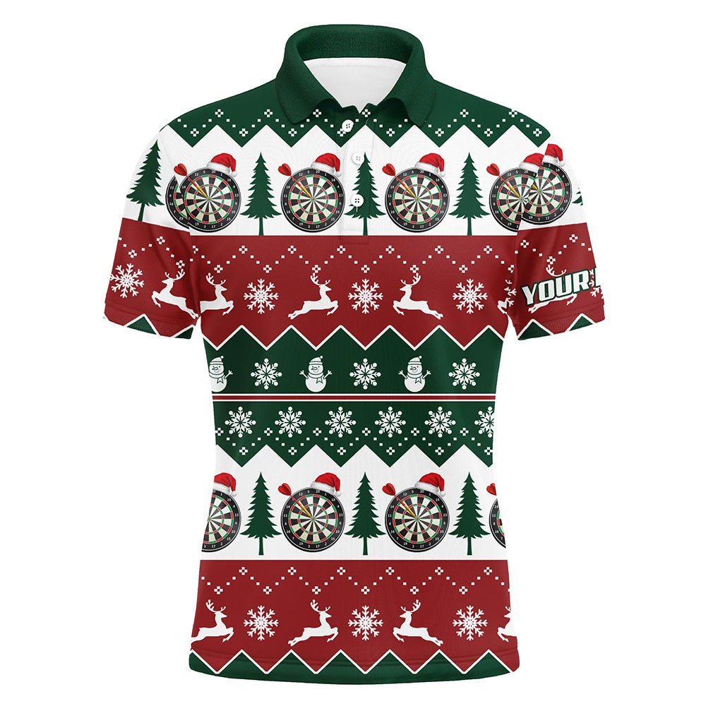 Weihnachtsbaum Schneeflocken Herren Darts Polo Shirt, individuell anpassbares Weihnachts-Darts-Shirt für Männer R353 - Climcat