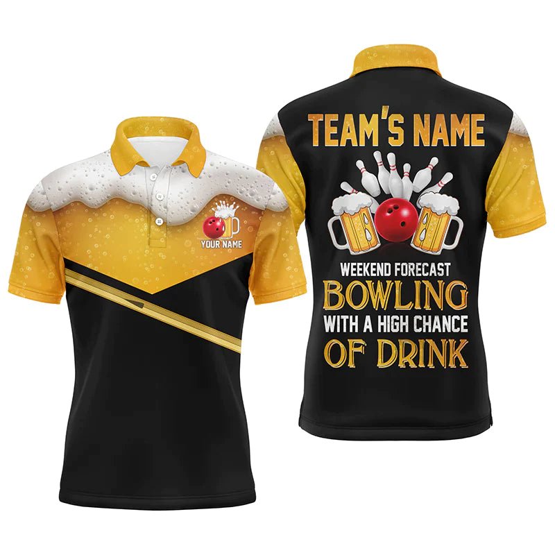 Witziges Herren Bowling Polo Shirt für Bierliebhaber, personalisiertes Kurzarm Polo für Männer Bowler - Climcat